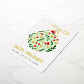 メリークリスマス企業のの挨拶金ゴールド 箔シーズンカード (回転した状態)