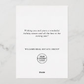 メリークリスマス企業のの挨拶金ゴールド 箔シーズンカード (裏面)