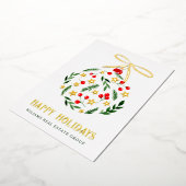 メリークリスマス企業のの挨拶金ゴールド 箔シーズンカード (回転した状態)
