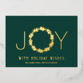 メリークリスマス企業のの挨拶金ゴールド 箔シーズンカード (正面)