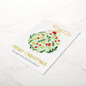 メリークリスマス企業のの挨拶金ゴールド 箔シーズンカード (回転した状態)