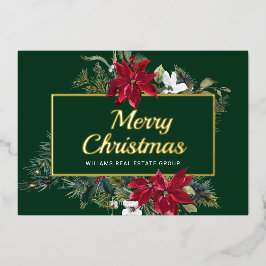 メリークリスマス企業のの挨拶金ゴールド 箔シーズンカード