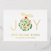 メリークリスマス企業のの挨拶金ゴールド 箔シーズンカード (正面)