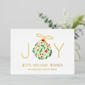 メリークリスマス企業のの挨拶金ゴールド 箔シーズンカード (立ち正面)