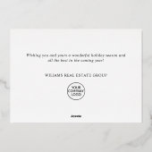 メリークリスマス企業のの挨拶金ゴールド 箔シーズンカード (裏面)