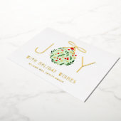 メリークリスマス企業のの挨拶金ゴールド 箔シーズンカード (回転した状態)