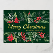 メリークリスマス企業のの挨拶金ゴールド 箔シーズンカード (正面)