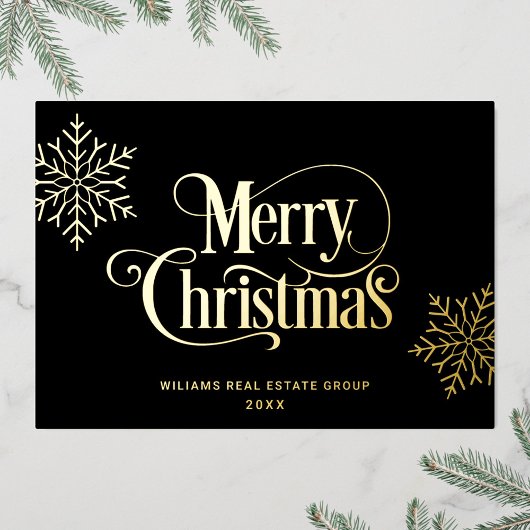 メリークリスマス企業のの挨拶金ゴールド 箔シーズンカード