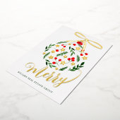 メリークリスマス企業のの挨拶金ゴールド 箔シーズンカード (回転した状態)