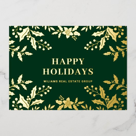 メリークリスマス企業のの挨拶金ゴールド 箔シーズンカード (正面)