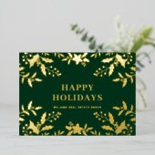 メリークリスマス企業のの挨拶金ゴールド 箔シーズンカード (立ち正面)