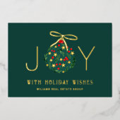 メリークリスマス企業のの挨拶金ゴールド 箔シーズンカード (正面)