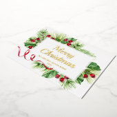 メリークリスマス企業のの挨拶金ゴールド 箔シーズンカード (回転した状態)