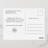 メリークリスマス企業のの挨拶金ゴールド 箔シーズンポストカード (裏面)