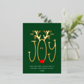 メリークリスマス企業のの挨拶金ゴールド 箔シーズンポストカード (立ち正面)