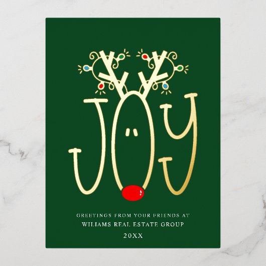 メリークリスマス企業のの挨拶金ゴールド 箔シーズンポストカード (正面)