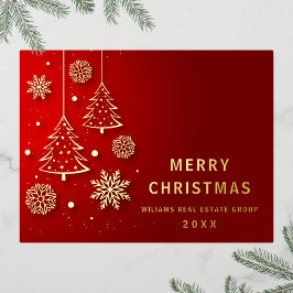 メリークリスマス企業のの挨拶金ゴールド 箔シーズンポストカード