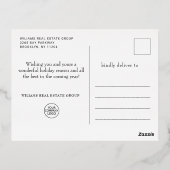 メリークリスマス企業のの挨拶金ゴールド 箔シーズンポストカード (裏面)