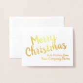 メリークリスマス企業のホイルパーソナライズされたカード 箔カード (封筒付き正面)