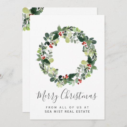 メリークリスマス企業のリースカード シーズンカード (正面/裏面)