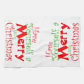 メリークリスマス休暇を取る キッチンタオル (横)