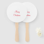 メリークリスマス休暇を追加する家族の名前フォトギフト ハンドファン (正面&裏面)