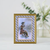 メリークリスマス伝統的スケートで滑る シーズンポストカード (スタンド正面)