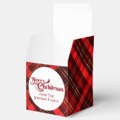 メリークリスマス伝統的レッドプレイドカスタムパーティー フェイバーボックス (オープン)