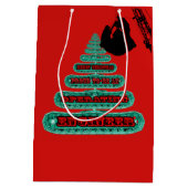 メリークリスマス作動エンジニアのクレーンの操縦士 ミディアムペーパーバッグ (裏面)