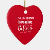 メリークリスマス信じバイブルバース聖書赤 セラミックオーナメント (右)