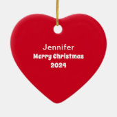 メリークリスマス信じバイブルバース聖書赤 セラミックオーナメント (裏面)