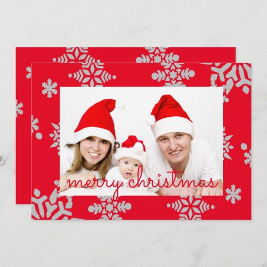 メリークリスマス個人化フォトカード シーズンカード (正面/裏面)