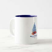 メリークリスマス傘の木&ギフトズマグカップ ツートーンマグカップ (正面左)