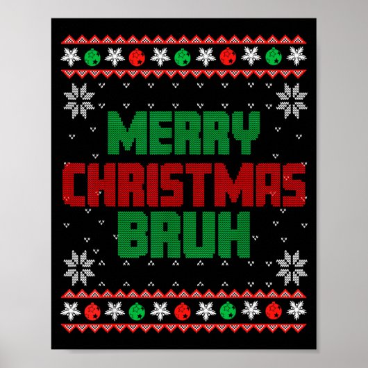 メリークリスマス兄貴 クリスマス おもしろ サンタ ポスター (正面)