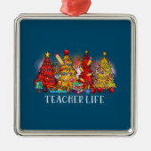 メリークリスマス先生クリスマスツリーズ絞り染め メタルオーナメント (正面)