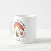 メリークリスマス先生レインボーかわいいギフト コーヒーマグカップ (正面左)