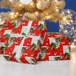 メリークリスマス先生レトロヴィンテージラップ ラッピングペーパー