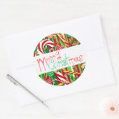 メリークリスマス光沢/マットシール ラウンドシール (封筒)