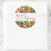 メリークリスマス光沢/マットシール ラウンドシール (バッグ)