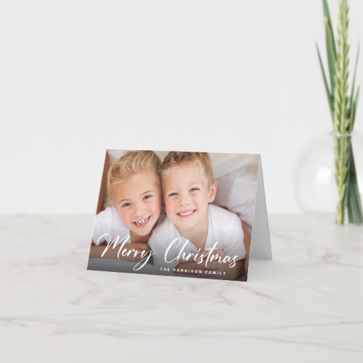 メリークリスマス写真あなたの子供のスケッチ シーズンカード (正面)