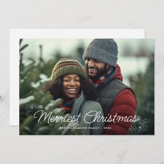 メリークリスマス写真のホリデーカード シーズンカード (正面/裏面)