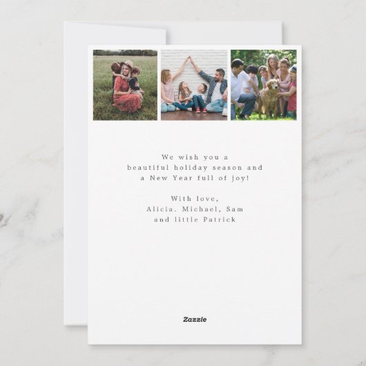 メリークリスマス写真の素朴な木 シーズンカード (裏面)