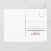 メリークリスマス写真はがき赤エレガント緑 シーズンポストカード (裏面)