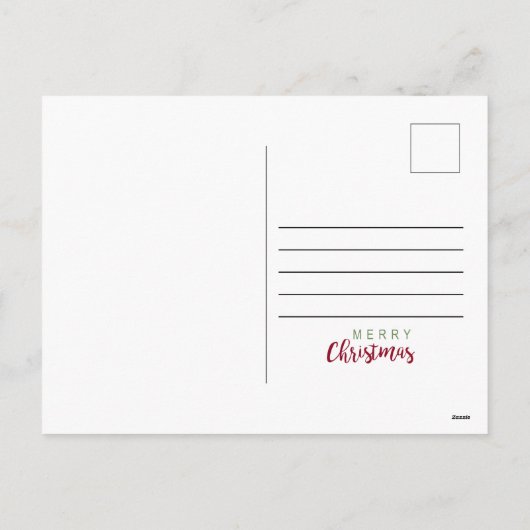 メリークリスマス写真はがき赤エレガント緑 シーズンポストカード (裏面)