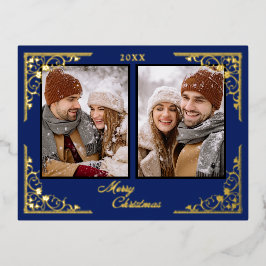 メリークリスマス写真はがき 箔シーズンポストカード