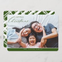 メリークリスマス写真エレガント書道グリーン