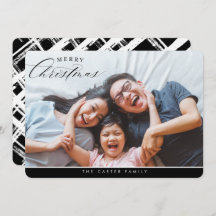 メリークリスマス写真エレガント書道ブラック