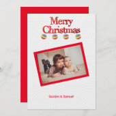 メリークリスマス写真オーナメント署名 シーズンカード (正面/裏面)