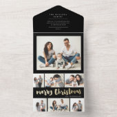 メリークリスマス写真コラージュ休暇 オールインワン招待状 (内側)