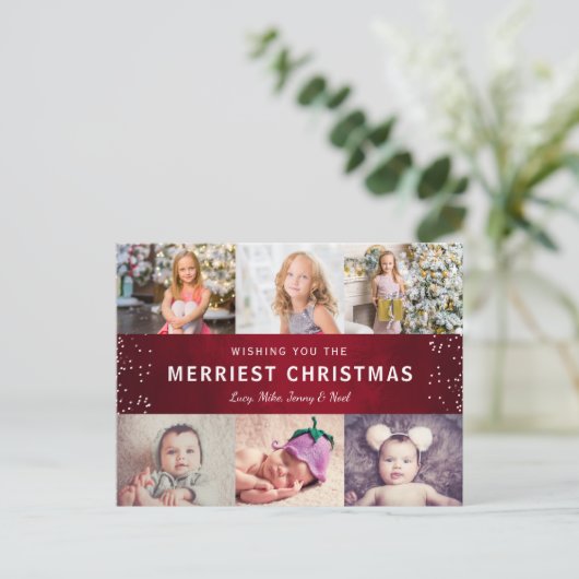 メリークリスマス写真コラージュ シーズンポストカード (スタンド正面)